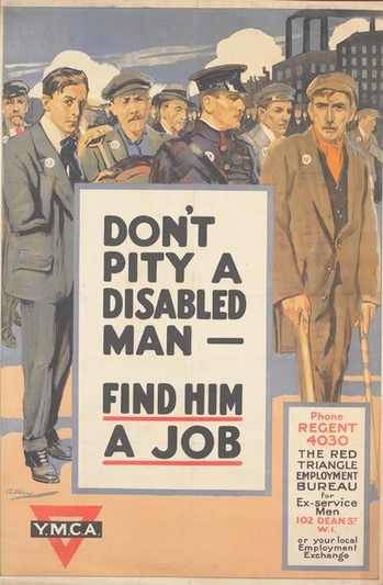 Poster:  Don't Pity a Disabled Man - Find Him a Job